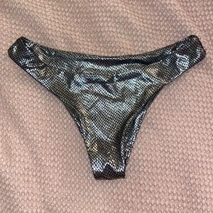 Silver Metallic Bikini Bottoms - Brand New